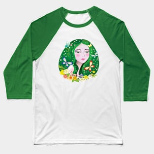 green haired woman Baseball T-Shirt